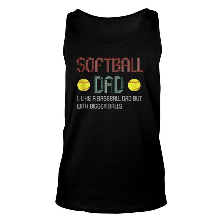 Mens Softball Dad Like A Baseball Dad But With Bigger Balls Tank Top