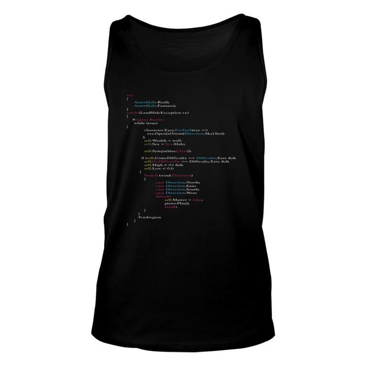 Software Script Html Network Coding Is This The Real Life Unisex Tank Top