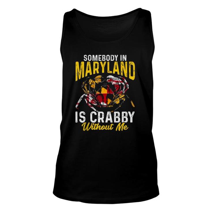 Somebody In Maryland Is Crabby Without Me Crab Flag Tank Top Tank Top