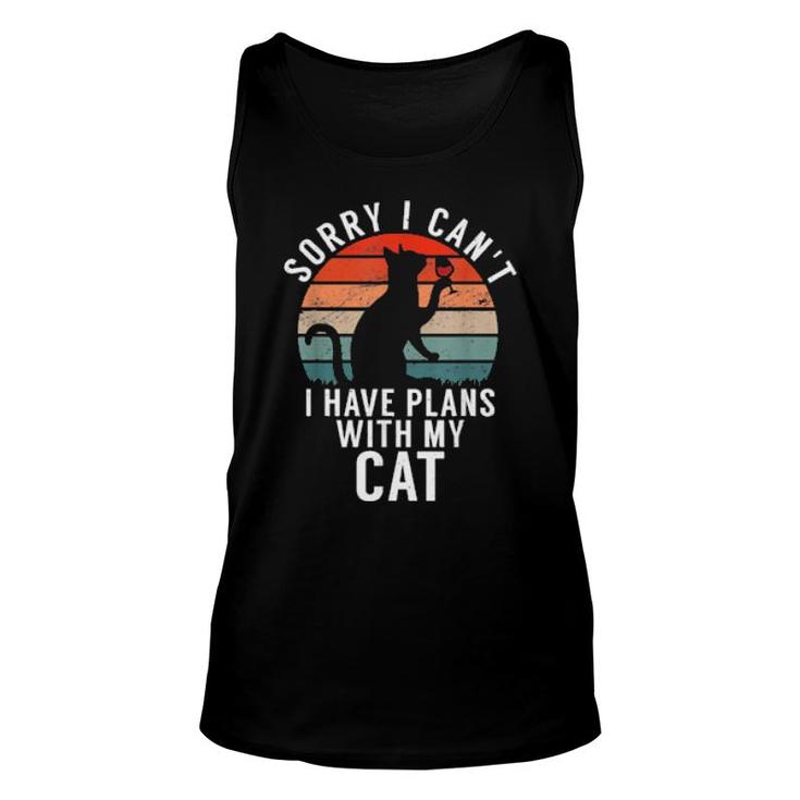 Sorry I Can't I Have Plans With My Cat Quote  Unisex Tank Top