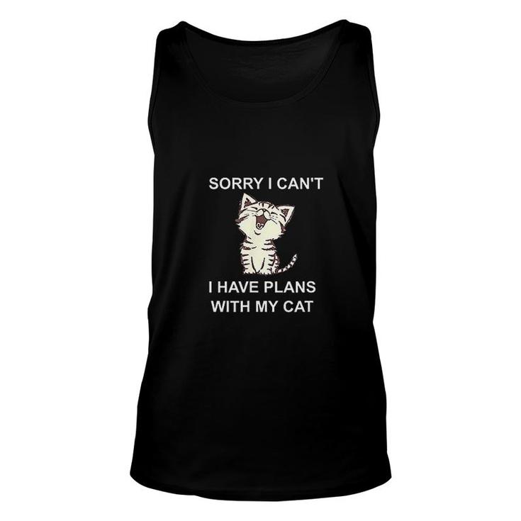 Sorry I Cant I Have Plans With My Cat Unisex Tank Top