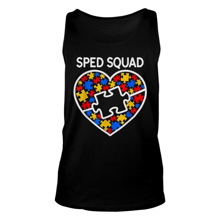 Sped Special Education Sped Squad Heart Unisex Tank Top