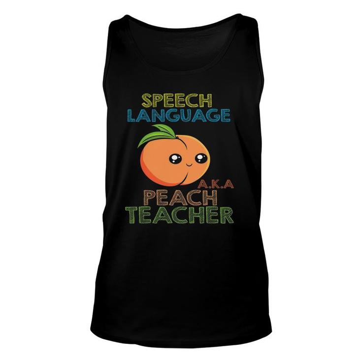 Speech Language Peach Teacher I Speech Therapy Unisex Tank Top