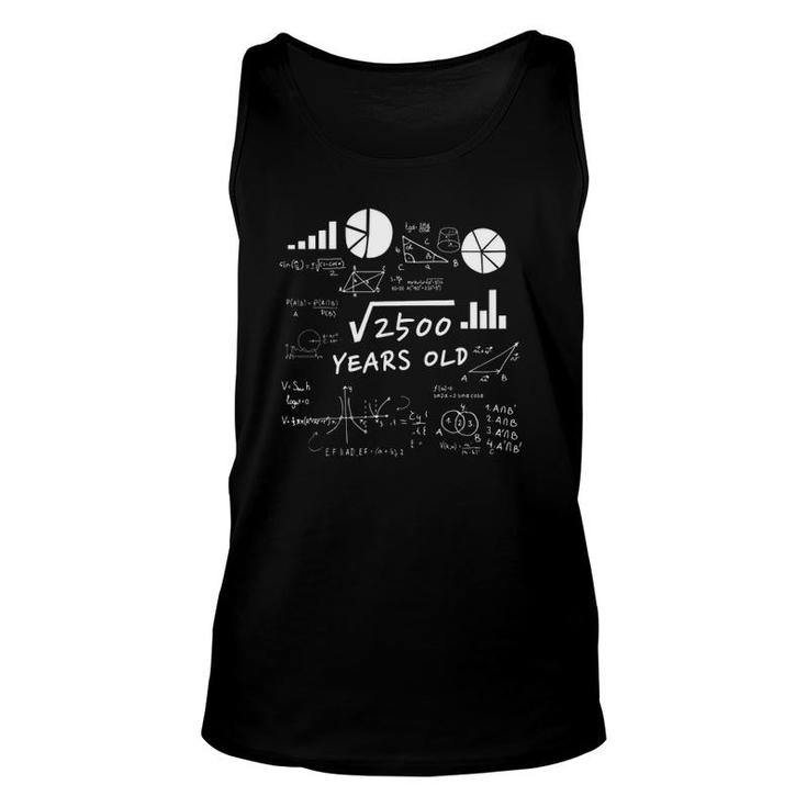 Square Root 50 Years Old Gift Funny 50Th Birthday Unisex Tank Top