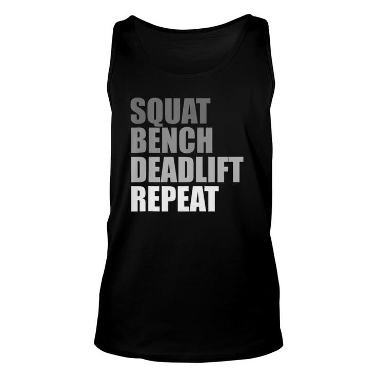 Squat Bench Deadlift Repeat Powerlifting Weightlifting Quote Tank Top