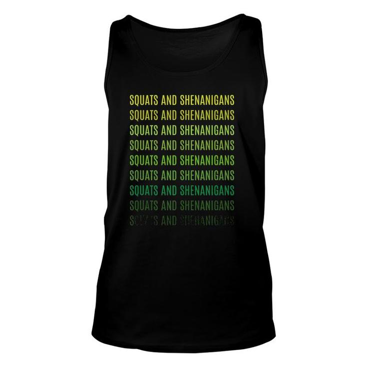 Squats And Shenanigans St Patricks Day Workout Fitness Lover Tank Top Tank Top