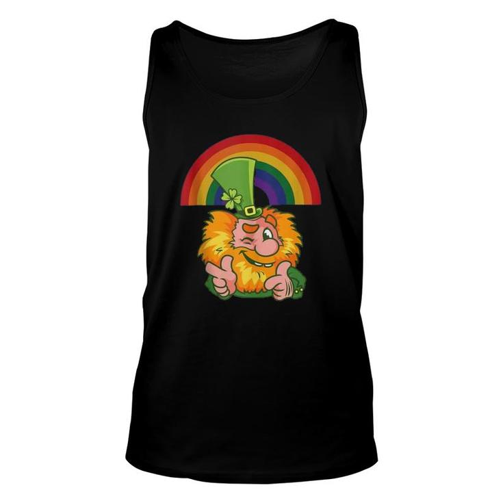 St Patricks Day Funny Rainbow Leprechaun Unisex Tank Top
