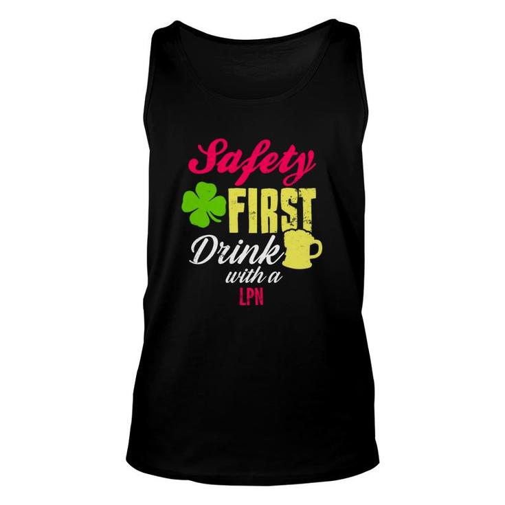Safety First Drink With A Nurse Heartbeat St. Patricks Day T-Shirt