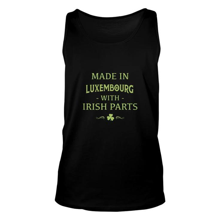 St Patricks Day Shamrock Made In Luxembourg With Irish Parts Country Love Proud Nationality Tank Top