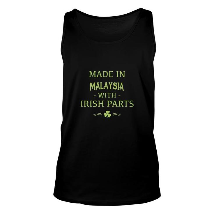 St Patricks Day Shamrock Made In Malaysia With Irish Parts Country Love Proud Nationality Tank Top