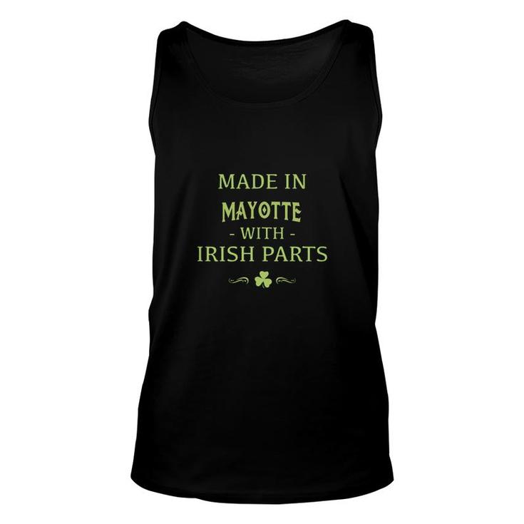 St Patricks Day Shamrock Made In Mayotte With Irish Parts Country Love Proud Nationality Tank Top