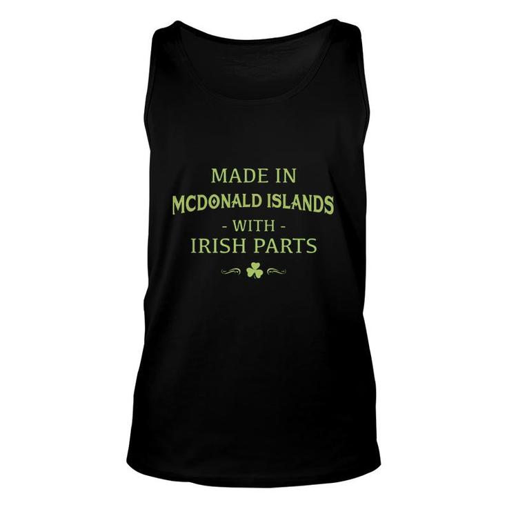 St Patricks Day Shamrock Made In Mcdonald Islands With Irish Parts Country Love Proud Nationality Tank Top