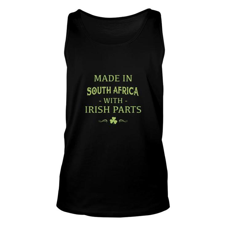 St Patricks Day Shamrock Made In South Africa With Irish Parts Country Love Proud Nationality Tank Top