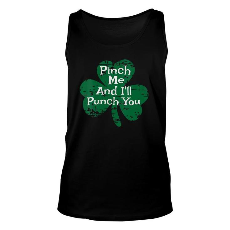 Womens St Patty's Patricks Day Pinch Me And I'll Punch You V-Neck Tank Top