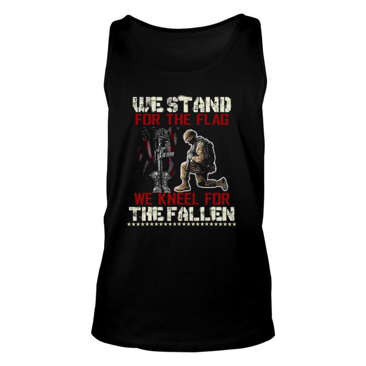 We Stand For The Flag And Kneel For The Fallen Tee Veteran Tank Top