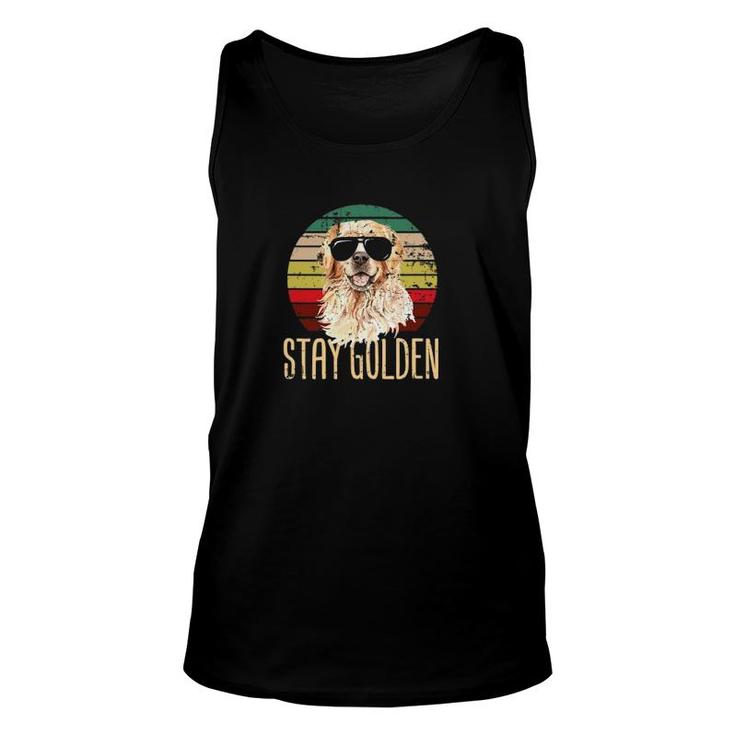 Stay Golden Funny Retro Golden Retriever Dog Breed Lover Unisex Tank Top