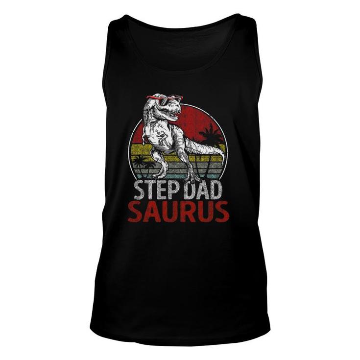 Step Dadsaurusrex Dinosaur Step Dad Saurus Family Unisex Tank Top