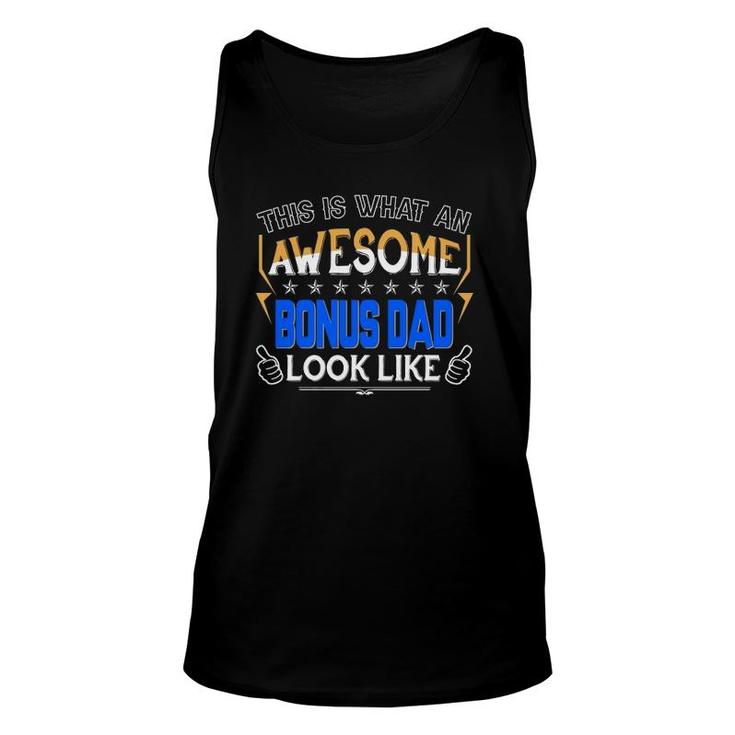 Stepdad This Is What An Awesome Bonus Dad Looks Like Thumbs Up For Father's Day Tank Top