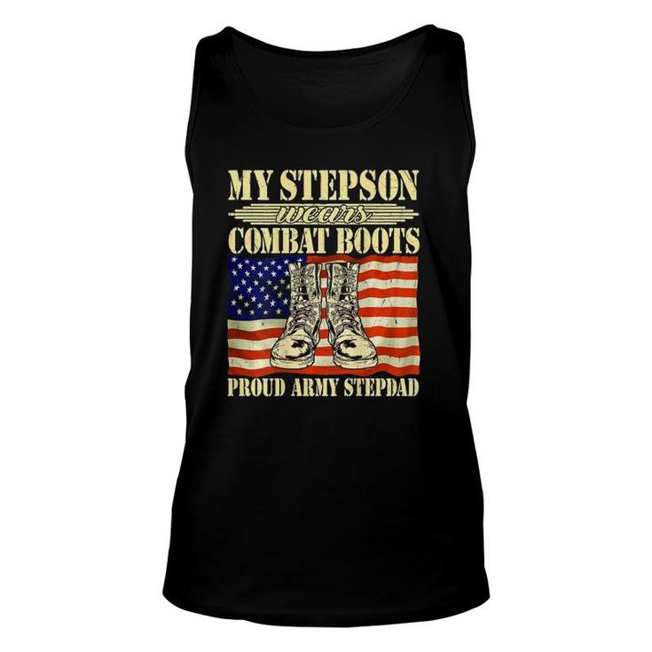 Mens My Stepson Wears Combat Boots Military Proud Army Stepdad Tank Top