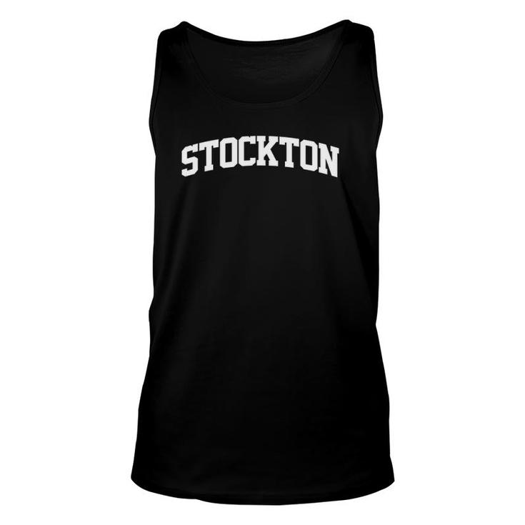 Stockton Vintage Retro Sports Team College Gym Arch Unisex Tank Top