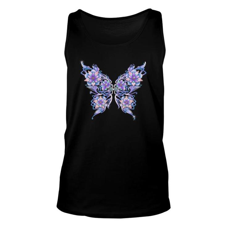 Stone Blossom Butterfly Unisex Tank Top