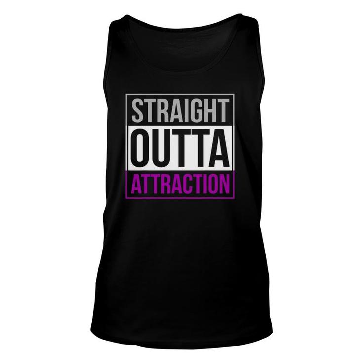 Straight Outta Attraction Pride Asexual Flag Ally Lgbt Gift Unisex Tank Top