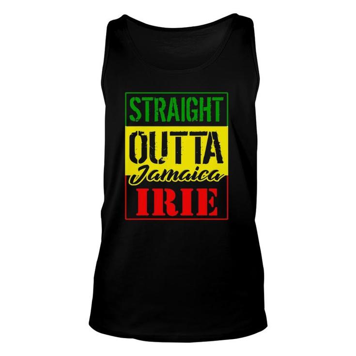 Straight Outta Jamaica Irie Proud Rasta Jamaican Flag Unisex Tank Top