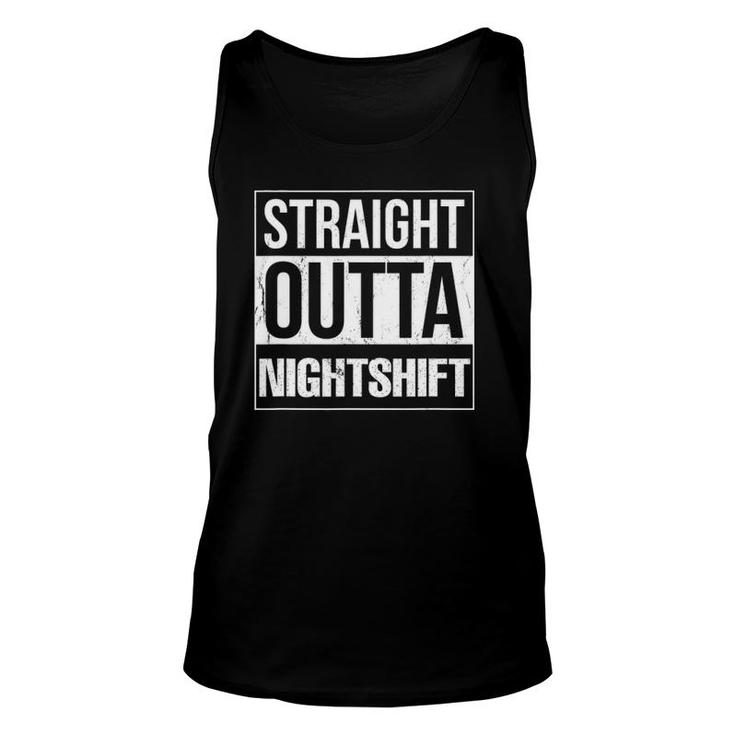 Straight Outta Night Shift Funny Nurse Unisex Tank Top