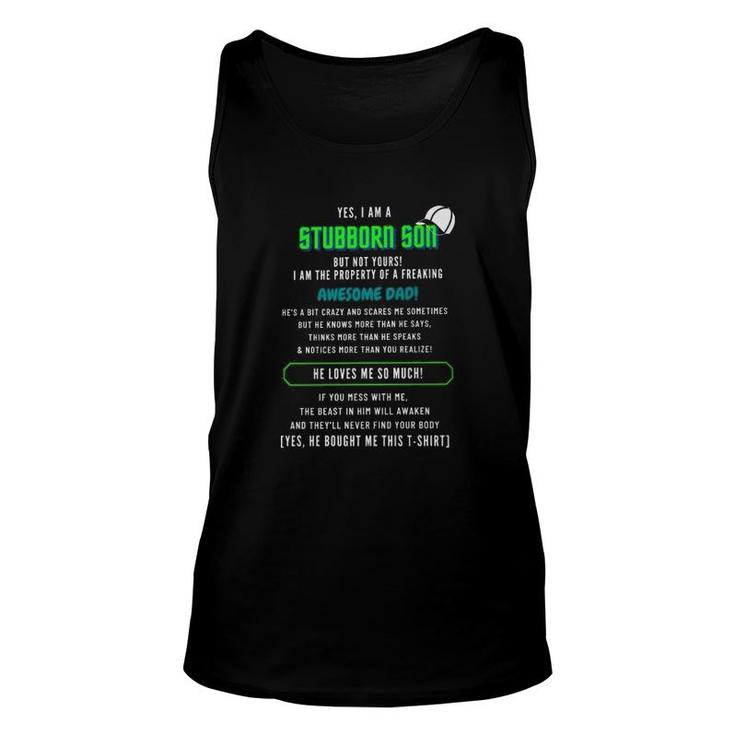 Stubborn Son Awesome Dad Unisex Tank Top