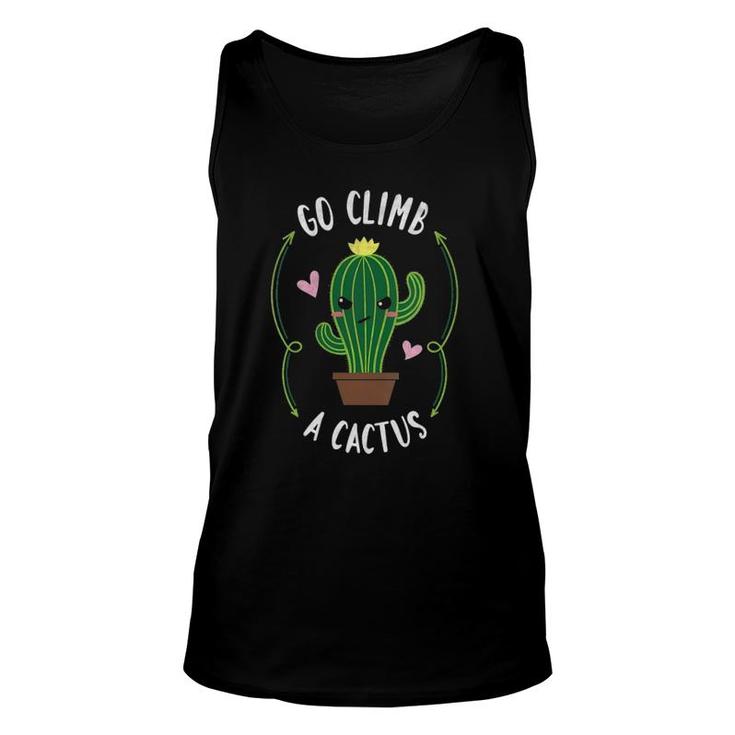 Womens Succulent Go Climb A Cactus Plant Lover V-Neck Tank Top