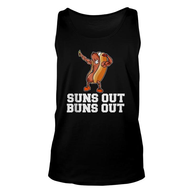 Suns Out Buns Out Funny Hot Dog Cartoon  Unisex Tank Top