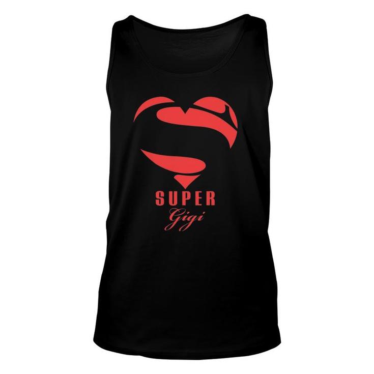 Super Gigi Superhero Gift Mother Father Day Unisex Tank Top