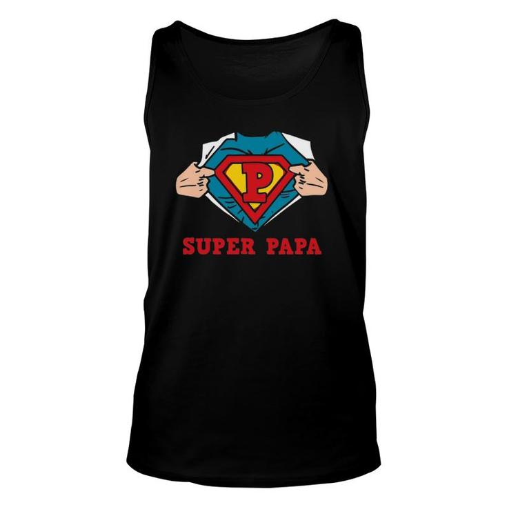 Superhero Papa Great For Dad Unisex Tank Top
