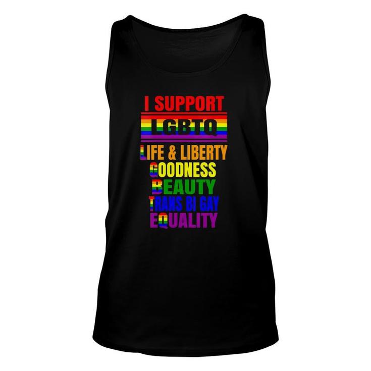 Womens I Support Lgbtq Liberty Life Goodness Beauty Equality Tank Top