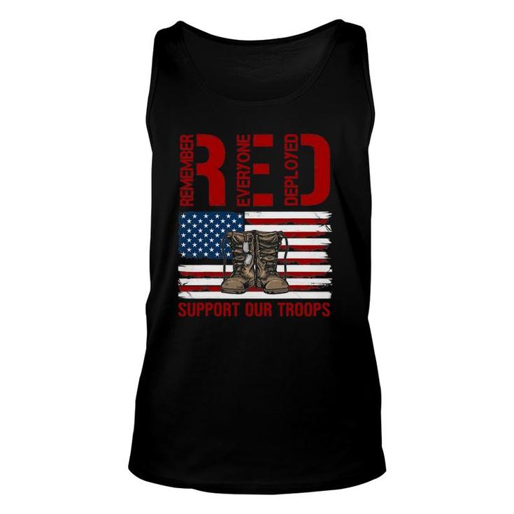 Support Our Troops - Soldier Veteran Red Friday Military Unisex Tank Top