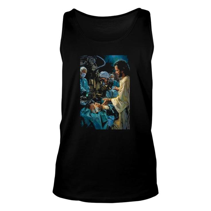 Surgeon Poster God Cover And Bless The Surgeon Unisex Tank Top