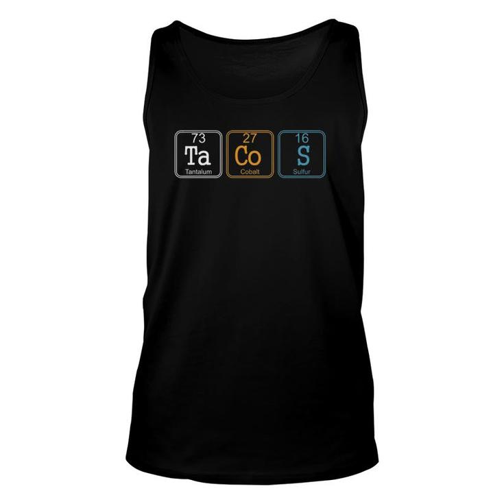 Tacos Periodic Table Science Chemistry Mexican Food Lover Unisex Tank Top
