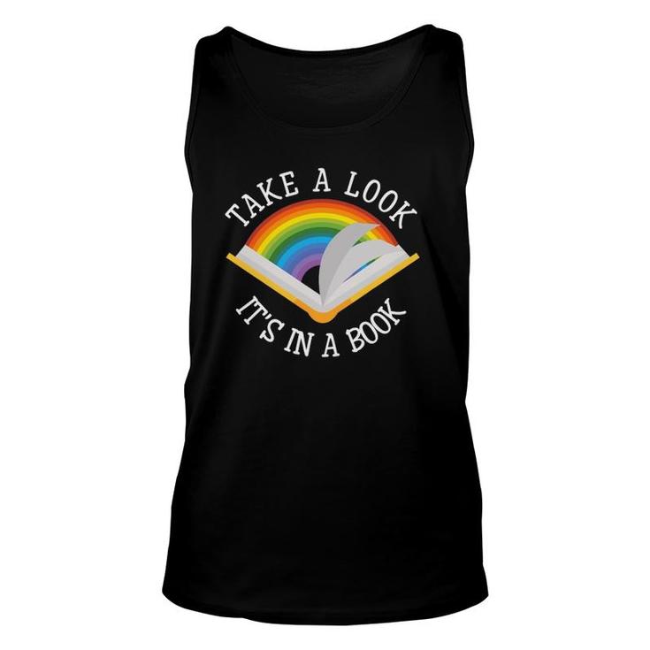 Take A Look It's In A Book Funny Reading Quote For Bookworm Unisex Tank Top