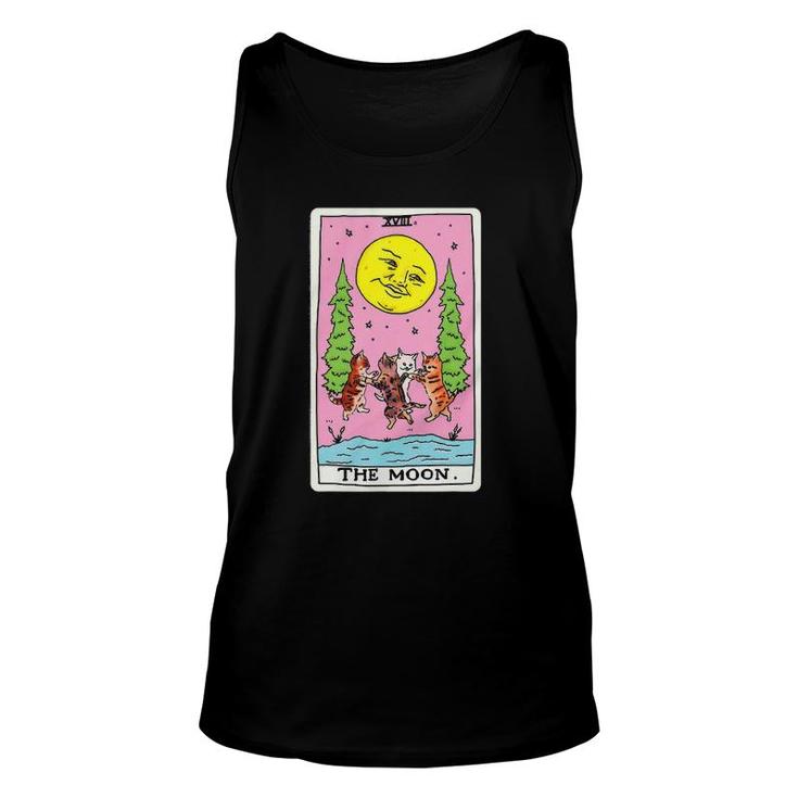 Tarot Card Crescent Moon And Cat Squad Graphic Unisex Tank Top