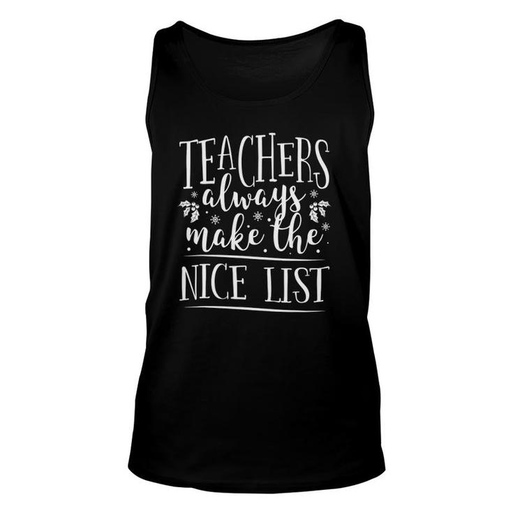Teachers Always Make The Nice List Santa's Favorite Teacher Unisex Tank Top