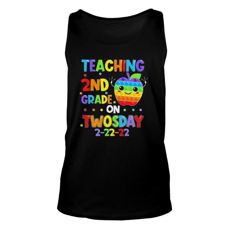 Teaching 2Nd Grade On Twosday 02 22 2022 Math Teacher Pop It Tank Top