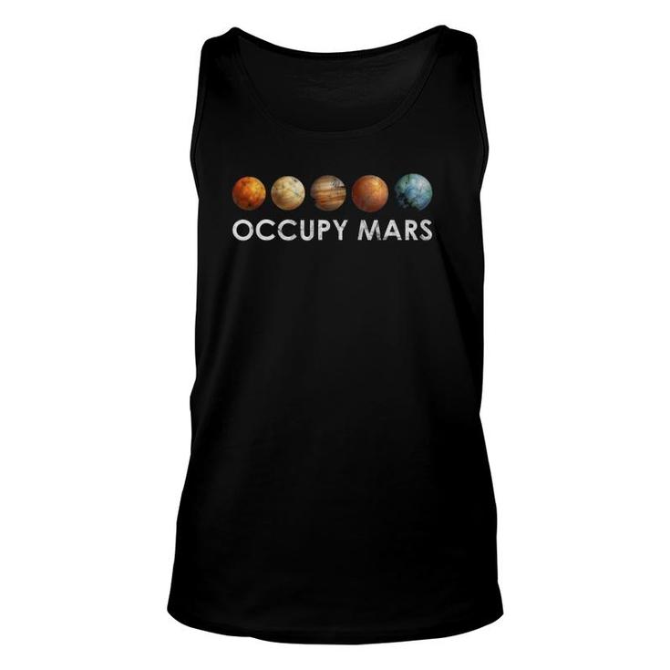 Terraform Occupy Mars Space Solar System Science Gift Unisex Tank Top