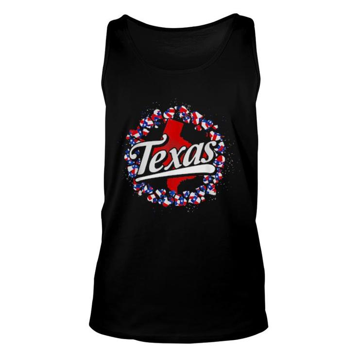 Texan Pride Texas Flag Hearts Us State Patriotic Texas Unisex Tank Top