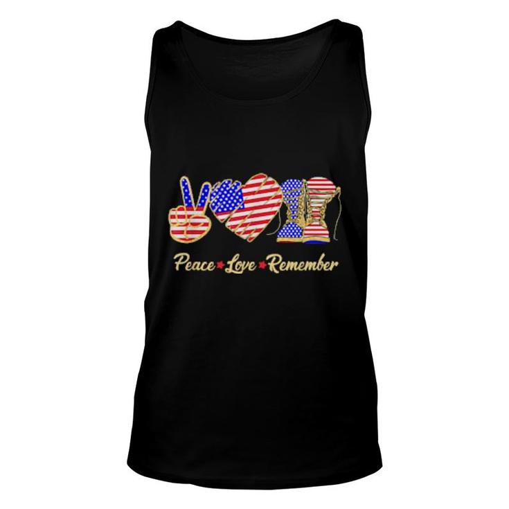 Thank You Veterans Day American Flag Heart Military Army  Unisex Tank Top
