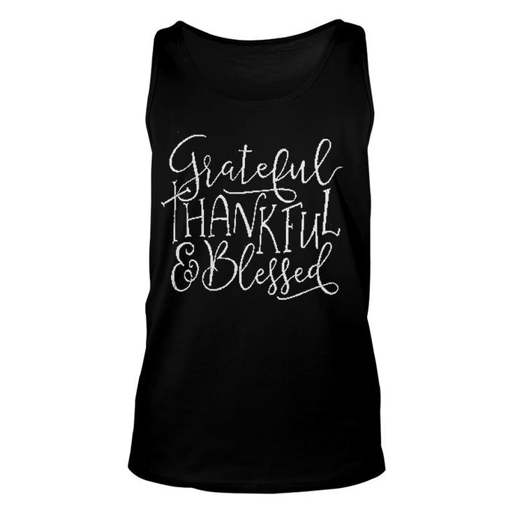 Thanksgiving Grateful Thankful Blessed Cute Graphic Unisex Tank Top