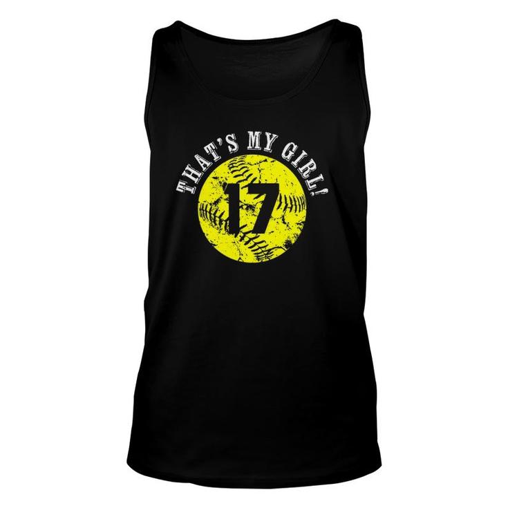 That's My Girl 17 Softball Player Mom Or Dad Gift Unisex Tank Top