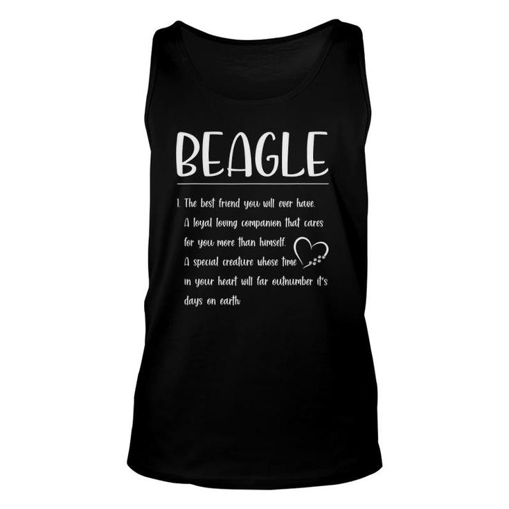 The Best Friend You Will Definition Beagle Unisex Tank Top
