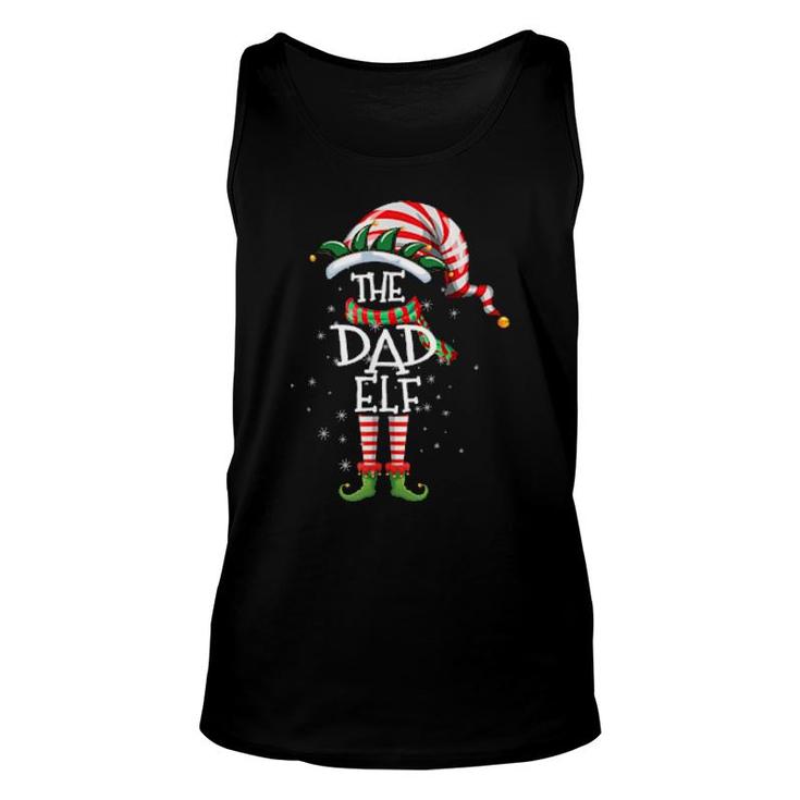 The Dad Elf Matching Family Group Christmas Party Pajama  Unisex Tank Top
