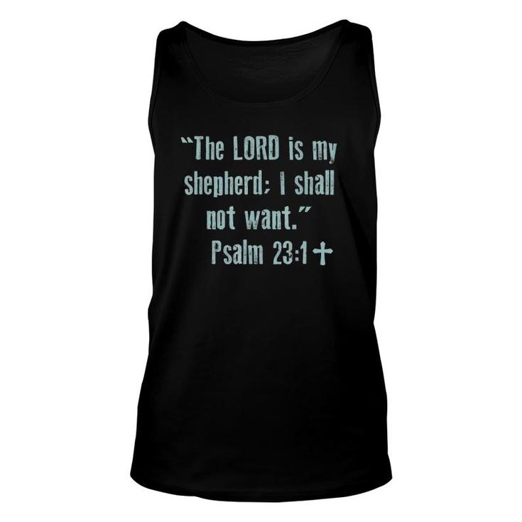 The Lord Is My Shepherd I Shall Not Want Psalm Unisex Tank Top