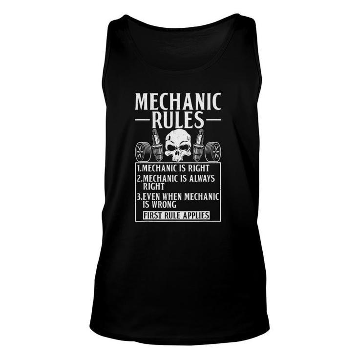 The Mechanic Rules Repair Mechanic Unisex Tank Top